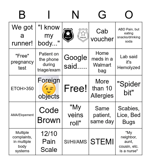 ER BINGO Card