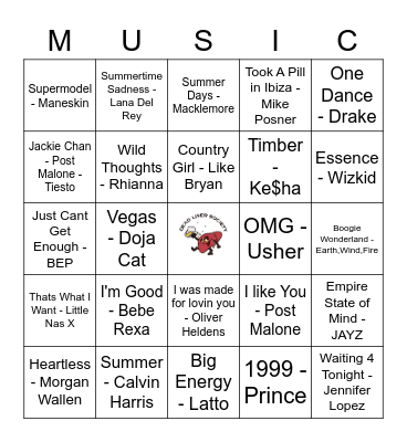 Spring Break Bangers Bingo Card