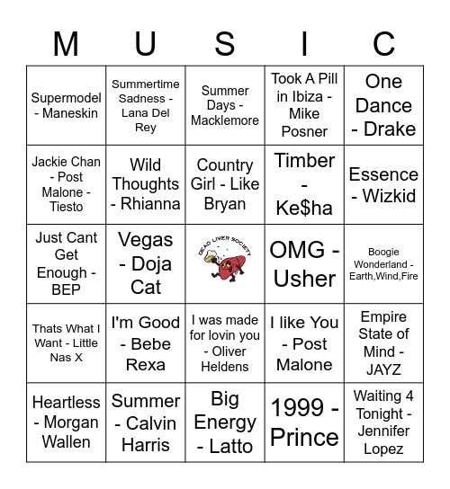 Spring Break Bangers Bingo Card