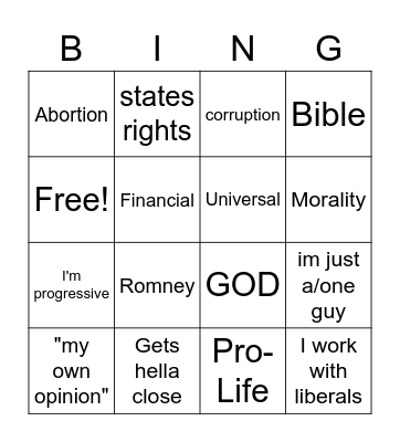 Mustache Guy Bingo Card