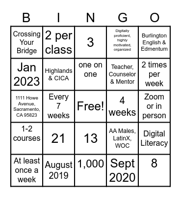Bingo Card