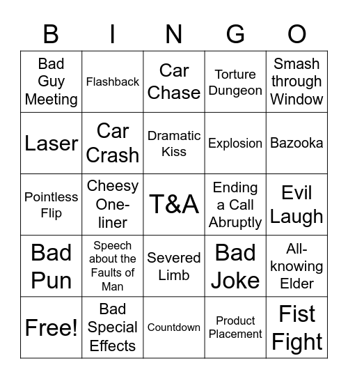 Batman & Robin (1997) Bingo Card