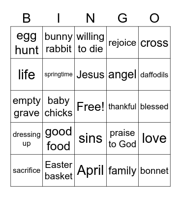 Easter (2) Bingo Card