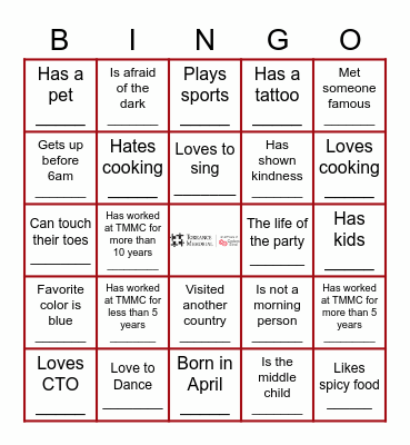 PA WEEK 2023: Get to know your team! Bingo Card