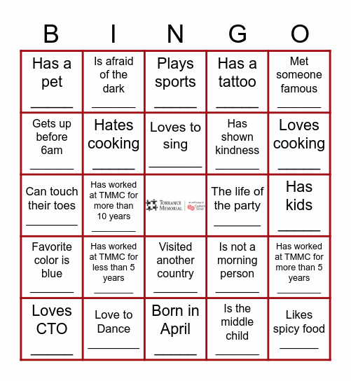 PA WEEK 2023: Get to know your team! Bingo Card