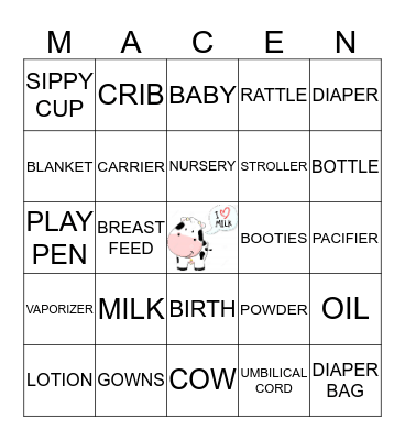 LET'S GET MOOOVIN Bingo Card