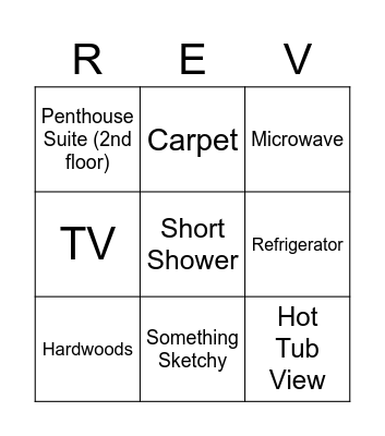 Royal Plazah! Best Room Ever Bingo! 2023 Bingo Card