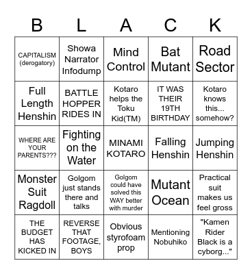BLACK BINGO 2 Bingo Card