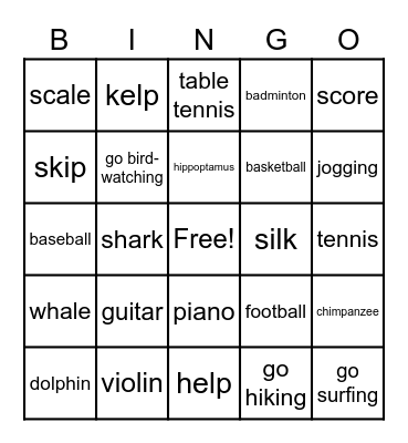 Review Bingo Card