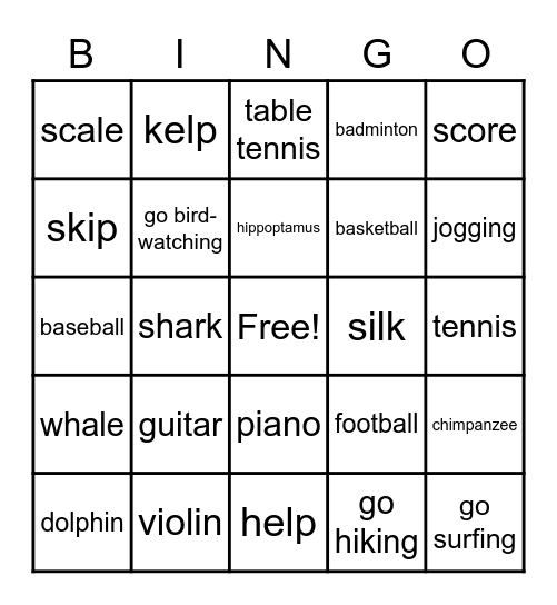 Review Bingo Card