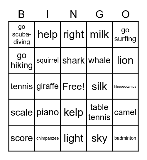 Review Bingo Card