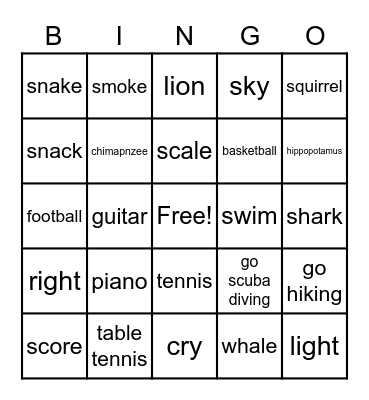 Review Bingo Card