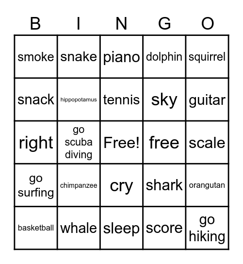 Review Bingo Card