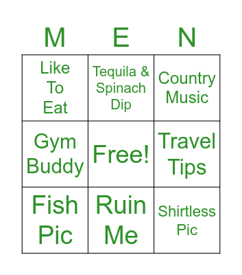 Hinge Bingo Card