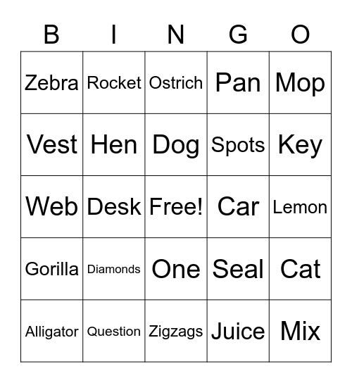 Class 5 Plus Book 1 Lesson 1 Bingo Card