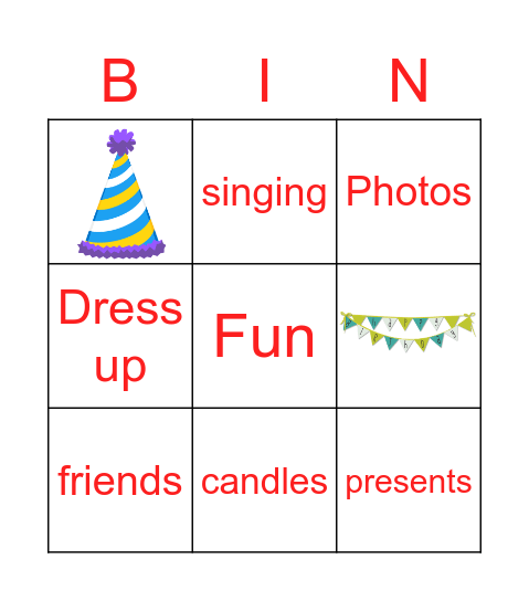 Play date  BINGO Card