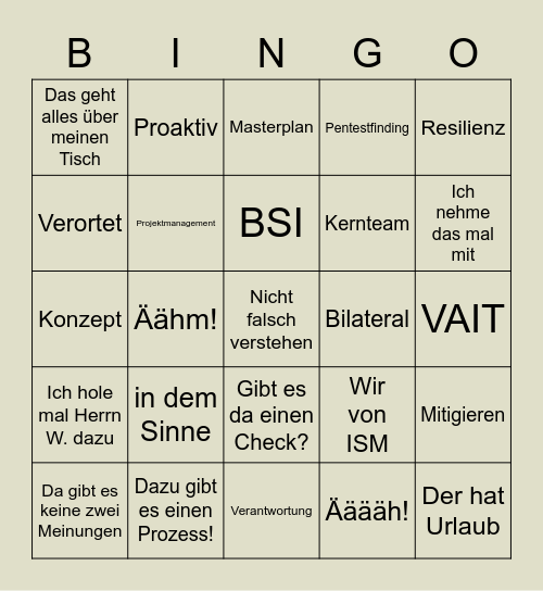 DL Bingo Card