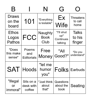 Dr Schoder Bingo Card