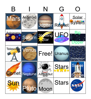 Space Bingo Card