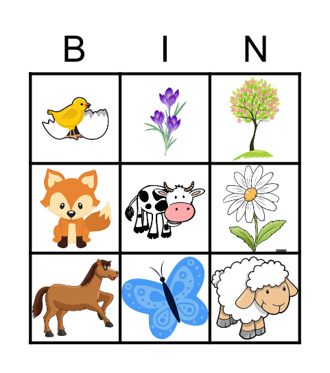 Lente bingo Card