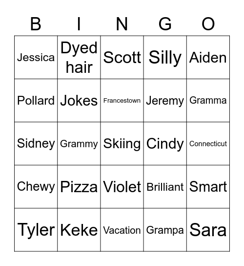 Pollard Bingo Card