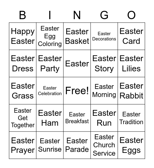 Easter 4 Bingo Card