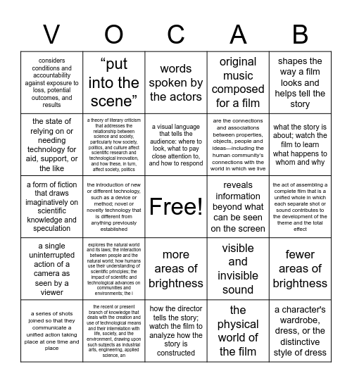 April: IBMYP Unit 4: Relationships Bingo Card