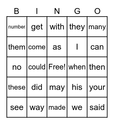 Bingo Card