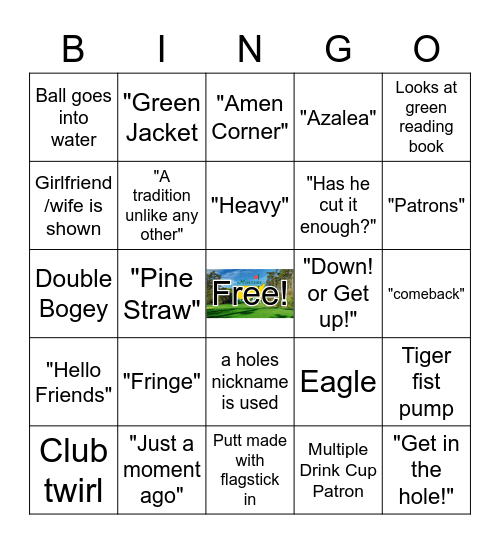 MASTERS BINGO Card
