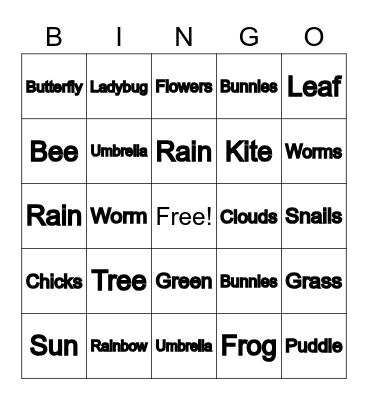 Spring Bingo Card