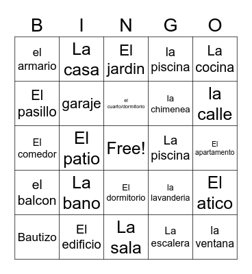 La CasaL Bingo Card