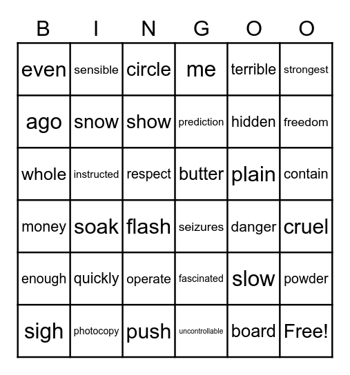 Bingo Card