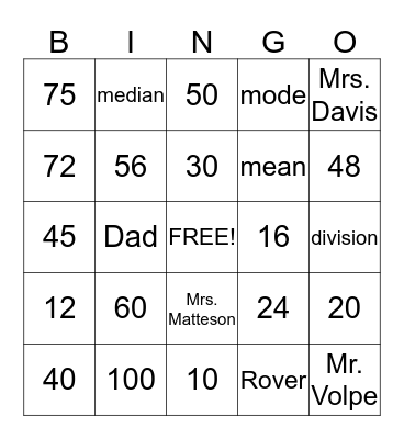Michaela's and Taylor's Bingo Game Bingo Card