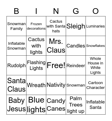 Christmas Bingo Card