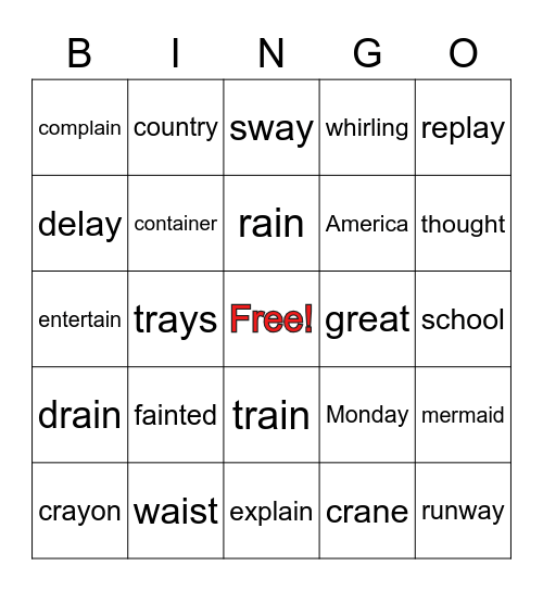 UNIT 10 BINGO Card
