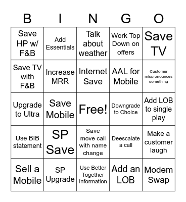 Spectrum BINGO!!! Bingo Card