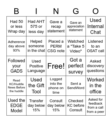 CS&S Bingo Card
