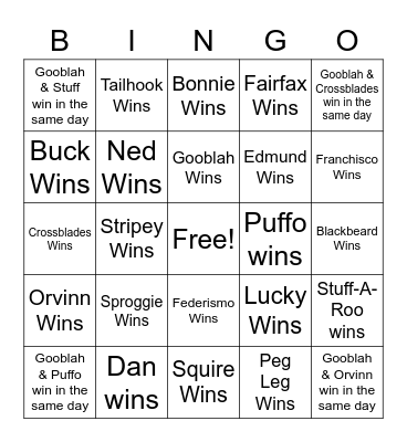 Food Club Bingo Card