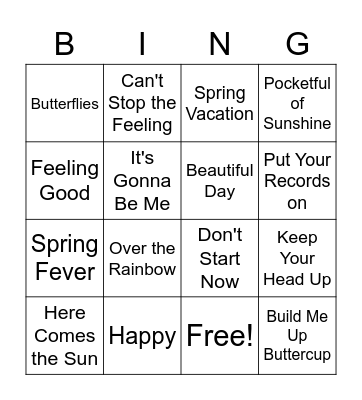 Spring Bingo Card