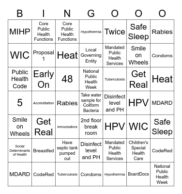 JCHD Bingo Card