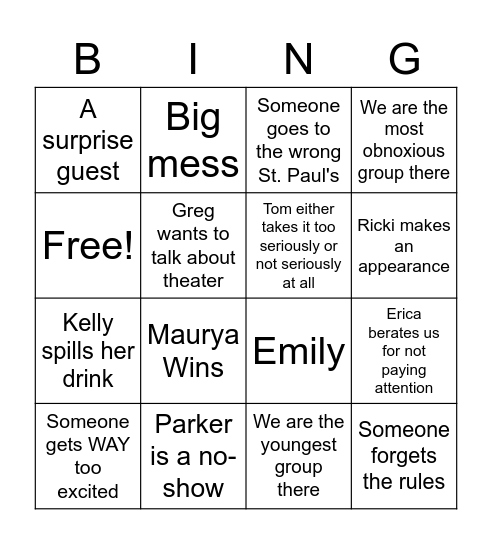 Bingo BINGO Card
