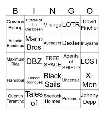 Haley fandom bingo Card