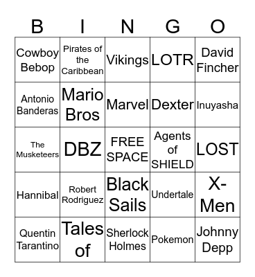 Haley fandom bingo Card