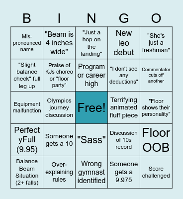 Regional Finals Bingo Card