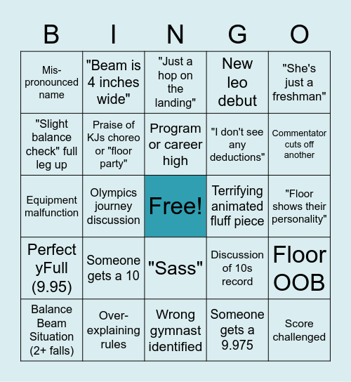 Regional Finals Bingo Card