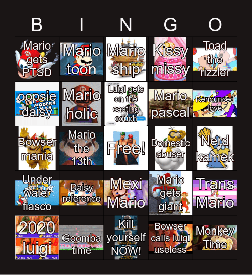 Mario movie bing Bingo Card