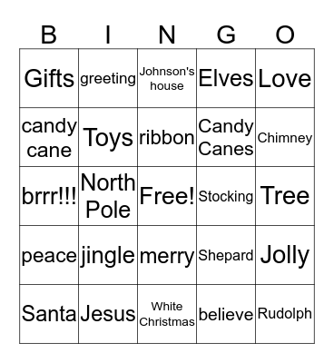 Christmas Fun!!! Bingo Card