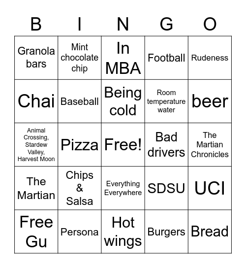 Can Con Bingo Card