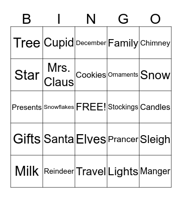 Christmas Bingo Card