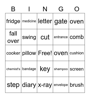 health and the home Bingo Card